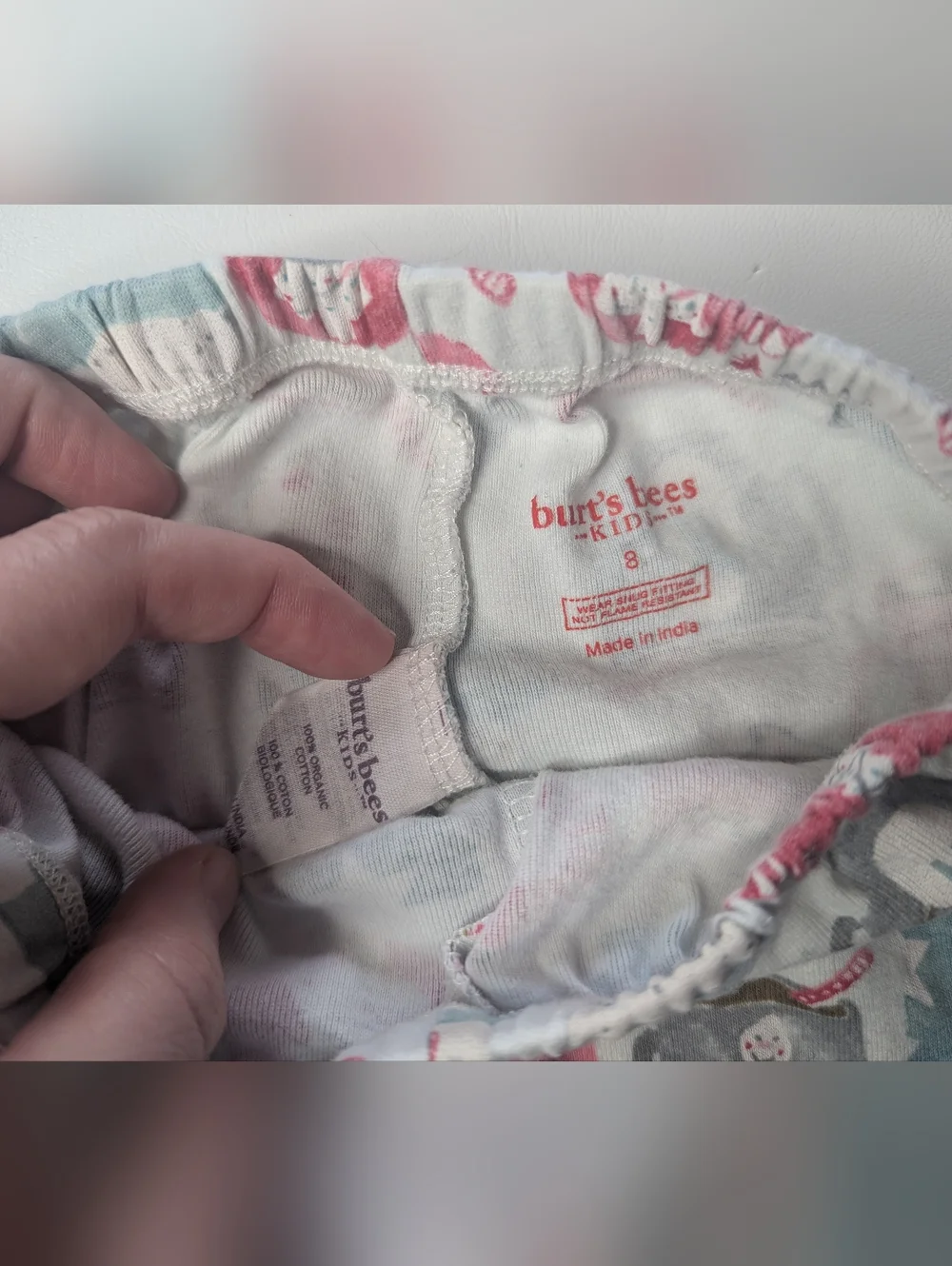 Burts Bee Organic Cotton Christmas Hot Cocoa Pajama Set Size 8
